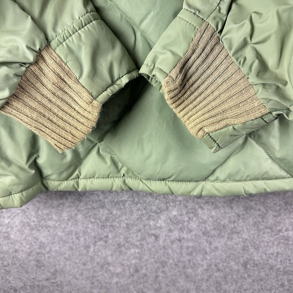 VTG Tempco Goose Down Jacket Mens 44 Green Fur Collar Quilted Talon Zip READ* - Picture 9 of 16